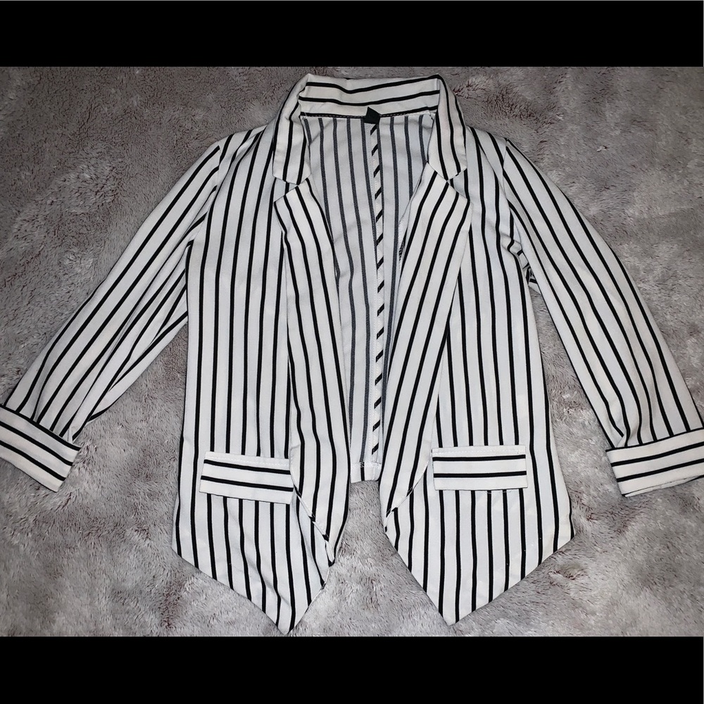 Black & White Striped Blazer